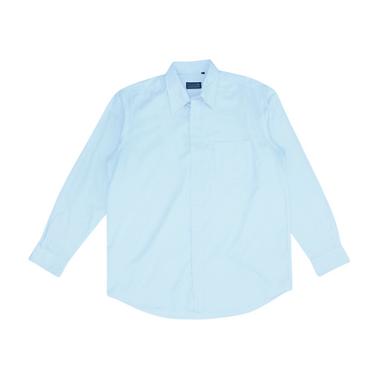 White Solid Long Sleeve Button Down