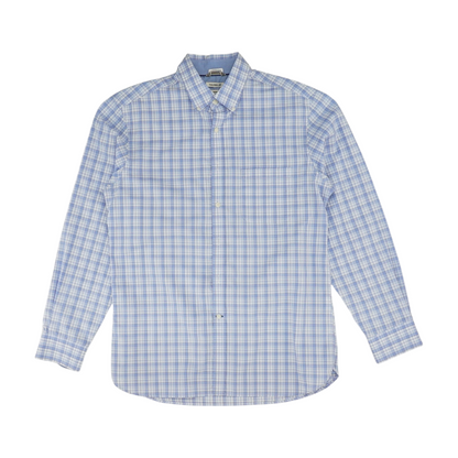 Blue Plaid Long Sleeve Button Down