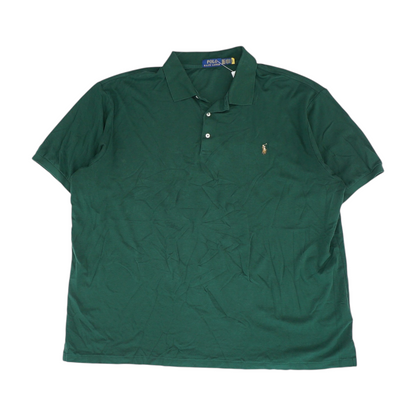 Green Tall Solid Short Sleeve Polo