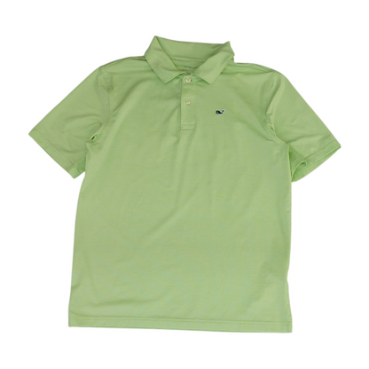 Green Striped Short Sleeve Polo