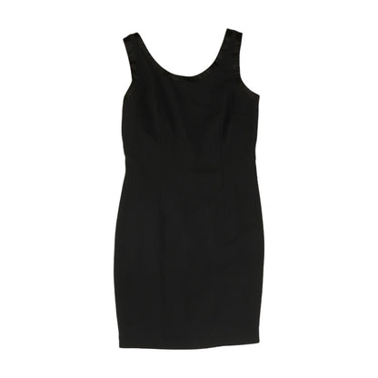 Black Solid Midi Dress