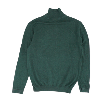 Green Solid 1/4 Zip Sweater