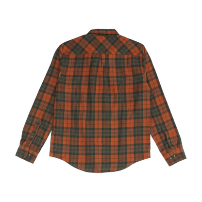 Orange Plaid Flannel Button Down