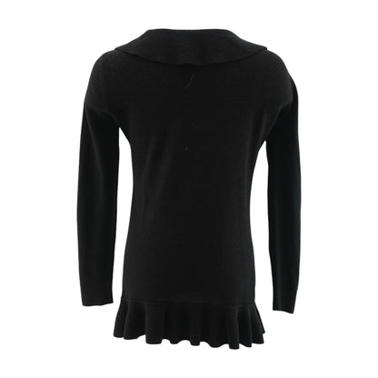 Black Solid Cardigan Sweater