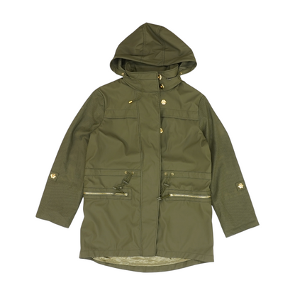 Green Solid Rain Coat