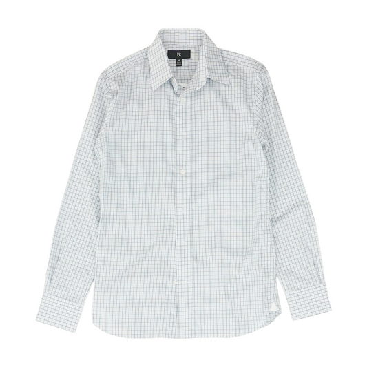 White Plaid Long Sleeve Button Down