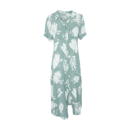 Green Floral Midi Dress