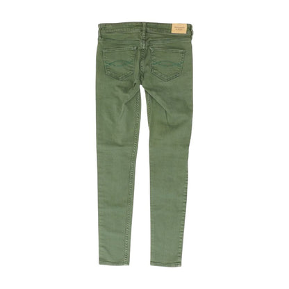 Green Solid Skinny Leg Jeans