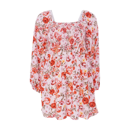 Pink Floral Mini Dress
