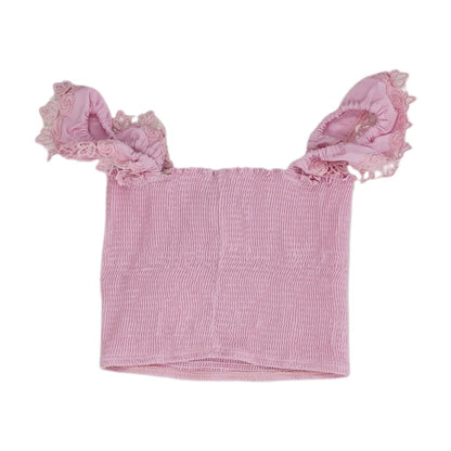 Pink Solid Sleeveless Blouse