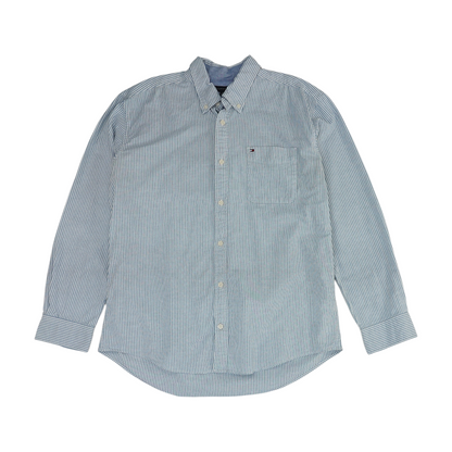 Blue Striped Long Sleeve Button Down