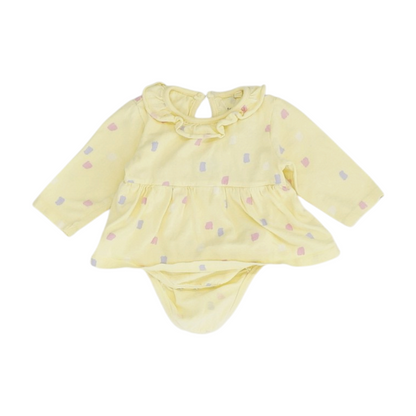 Yellow Polka Dot Long Sleeve One-Piece