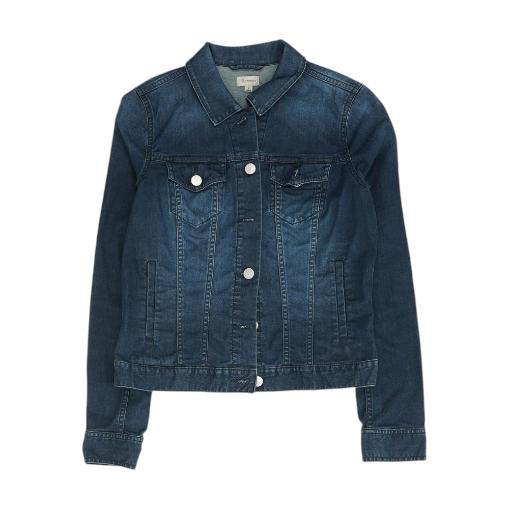 Blue Solid Denim Jacket