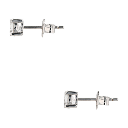 Sterling Silver Lab Grown Diamond Stud Earrings