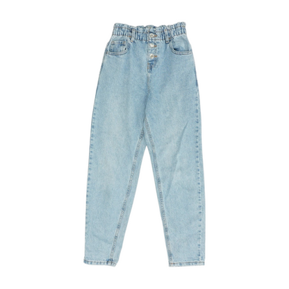Blue Solid Straight Jeans