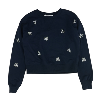 Navy Solid Sweatshirt Pullover