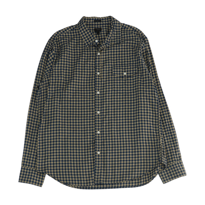 Navy Check Long Sleeve Button Down