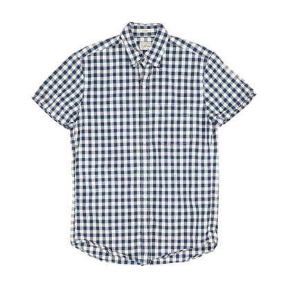 Navy Check Short Sleeve Button Down