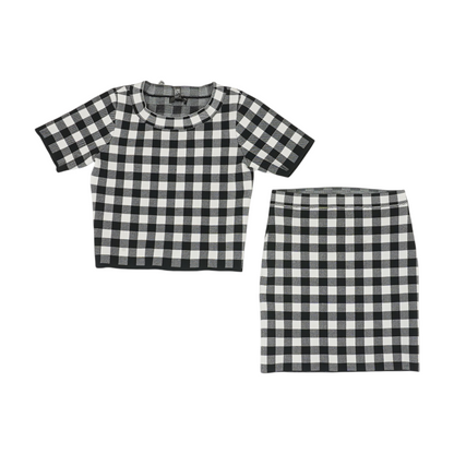 Black Check Skirt Set