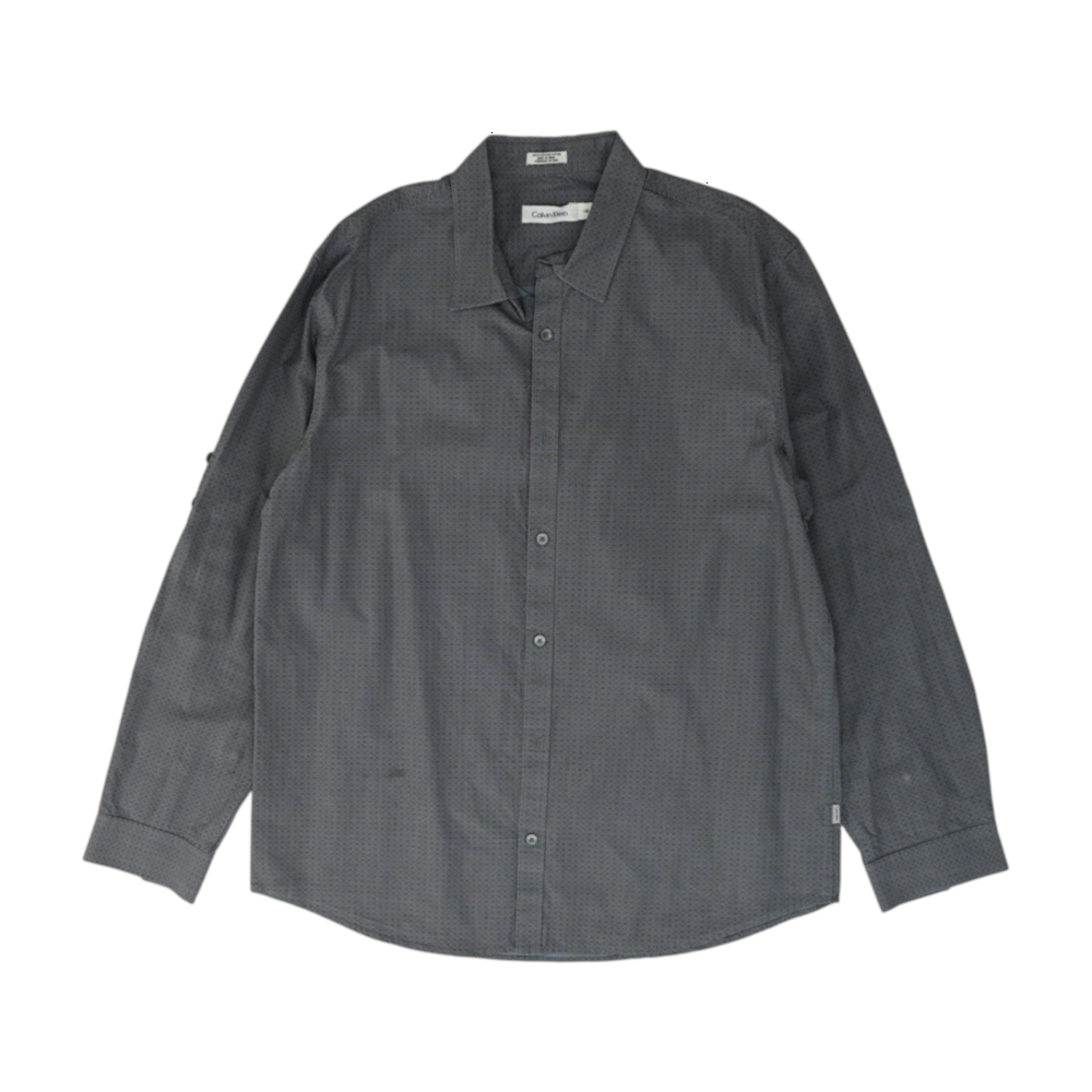 Gray Abstract Long Sleeve Button Down