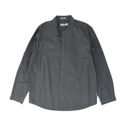 Gray Abstract Long Sleeve Button Down