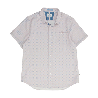 Pink Abstract Short Sleeve Button Down