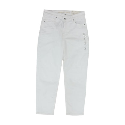 White Solid Mom Jeans