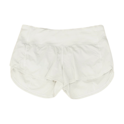 White Solid Active Shorts