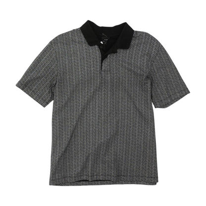 Black Print Short Sleeve Polo