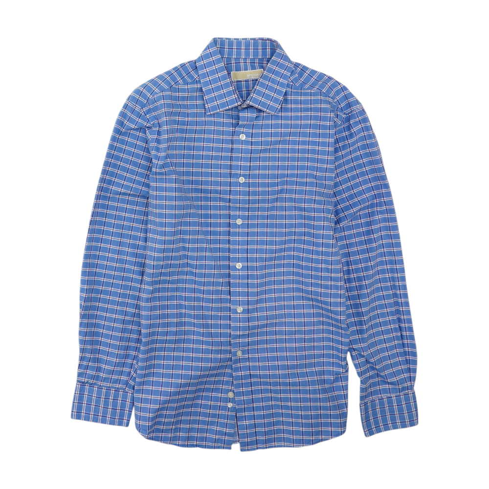 Blue Plaid Long Sleeve Button Down