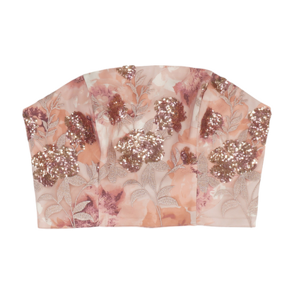 Pink Floral Cropped Blouse