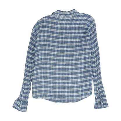 Blue Plaid Long Sleeve Button Down