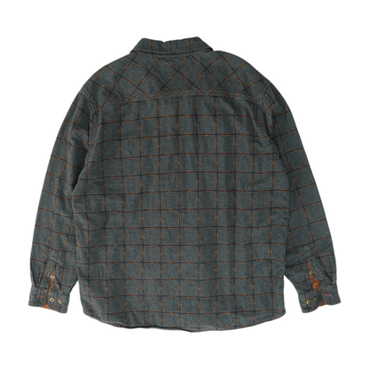 Gray Plaid Flannel Button Down