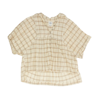 Beige Plaid Blouse