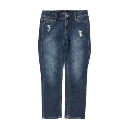 Blue Solid Slim Leg Jeans