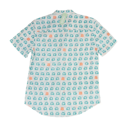 Multi Geometric Short Sleeve Button Down