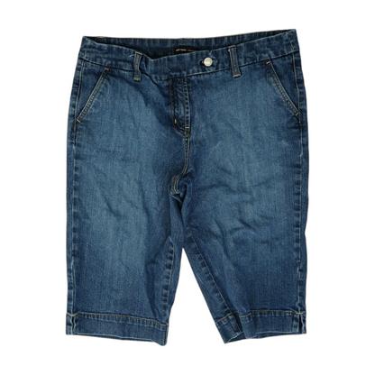 Blue Solid Denim Capris