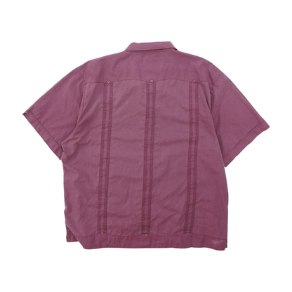 Vintage Mauve Solid Short Sleeve Button Down