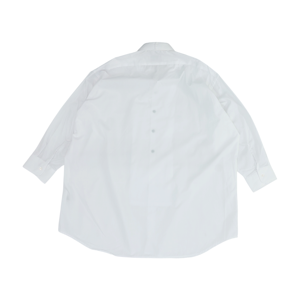 White Solid Tuxedo Button Down