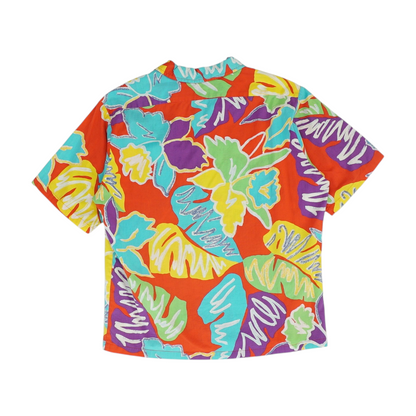 Vintage Red Tropical Short Sleeve Button Down