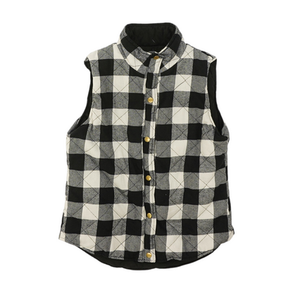 Black Petite Check Vest