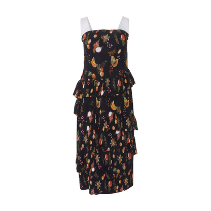 Black Print Midi Dress