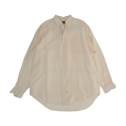 Peach Solid Long Sleeve Button Down