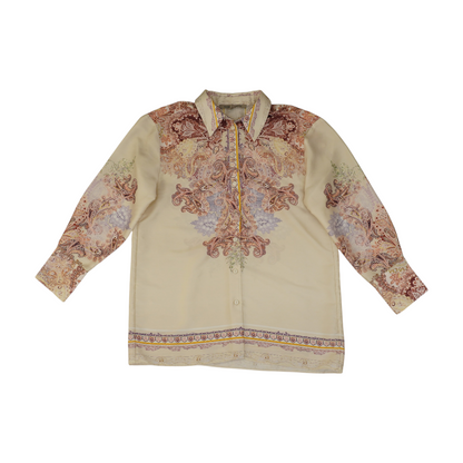 Beige Paisley Button Down
