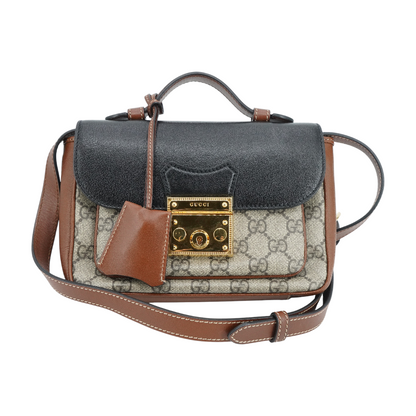Mini Padlock Flap Pocket Shoulder Bag in GG Supreme
