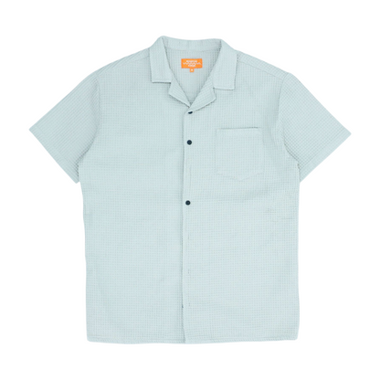 Beige Solid Short Sleeve Button Down