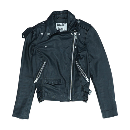 Black Solid Leather Jacket