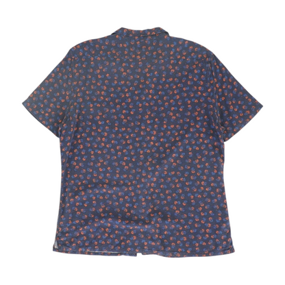 Navy Floral Short Sleeve Button Down
