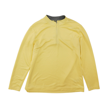 Yellow Solid 1/4 Zip Pullover