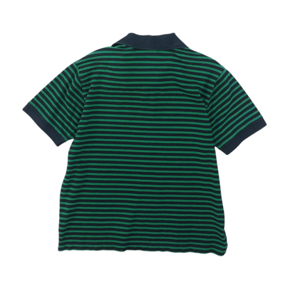 Navy Striped Short Sleeve Polo